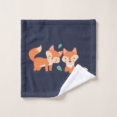 Illustration graphique des renards orange mignons (Gant de toilette)