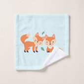 Illustration graphique des renards orange mignons (Gant de toilette)
