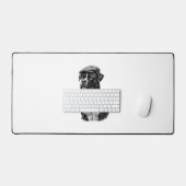 Illustration graphique monochrome de Boxer vintage (Clavier et souris)
