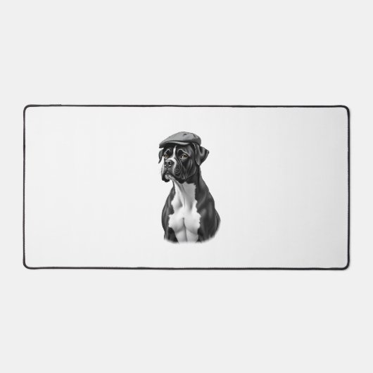 Illustration graphique monochrome de Boxer vintage (Recto)