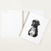 Illustration graphique monochrome de Boxer vintage (Devant avec enveloppe)