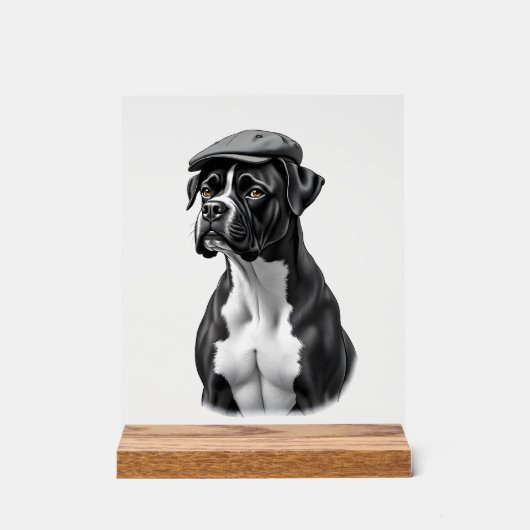 Illustration graphique monochrome de Boxer vintage (Recto)