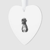 Illustration graphique monochrome de chien Boxer v (devant)