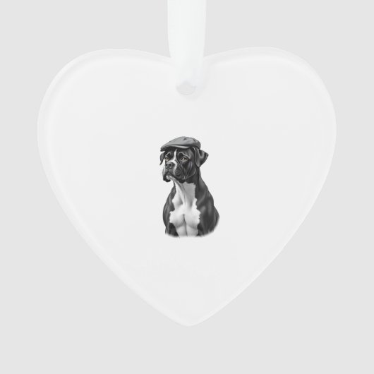 Illustration graphique monochrome de chien Boxer v (devant)