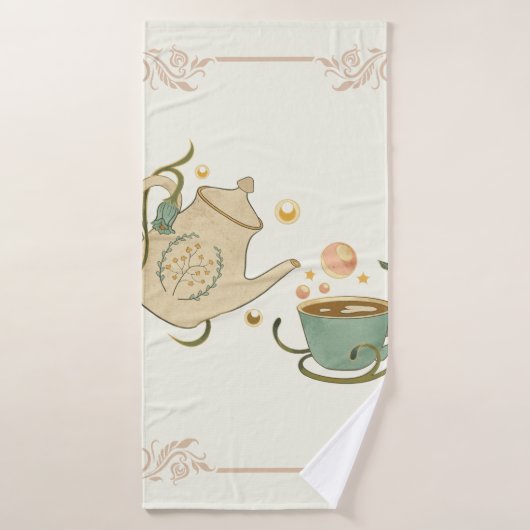 Illustration graphique, thé à la manière de la nat (Serviette de bain)