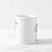 Illustration Green et Black Cute Citations Mug (Centre)