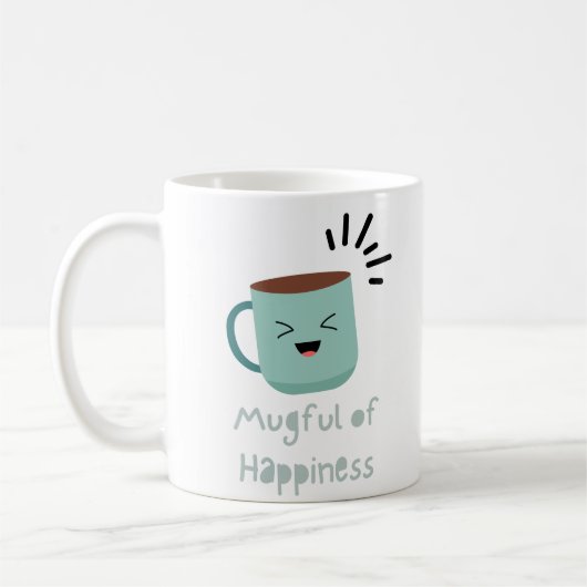 Illustration Green et Black Cute Citations Mug (Gauche)