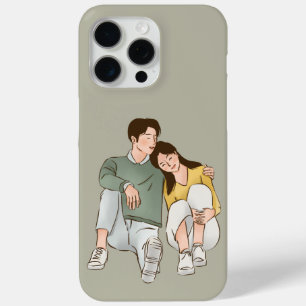 Illustration gris Couple coque iphone mignon