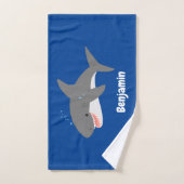 Illustration joyeuse du grand requin blanc (Serviette à main)