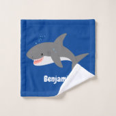 Illustration joyeuse du grand requin blanc (Gant de toilette)
