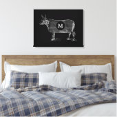 ILLUSTRATION Koe Monogram zwart Canvas (Insitu (Slaapkamer))