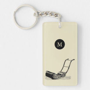 ILLUSTRATION Lawn Mower Monogram 2sided K Sleutelhanger