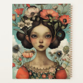 Illustration lunaire Dame et Fleurs (Dos)