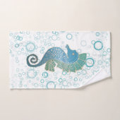 Illustration lunatique et adorable d'hippocampe (Serviette à main)