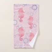 Illustration lunatique et mignonne d'hippocampe (Serviette à main)