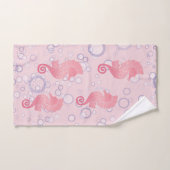 Illustration lunatique et mignonne d'hippocampe (Serviette à main)