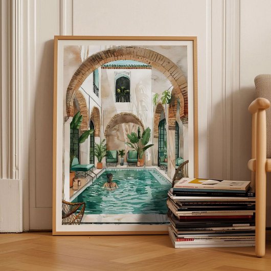 Illustration Maroc Riad Marocain Impression Maroc