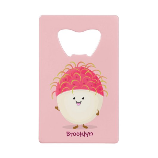 Illustration mignon du ramboutan rose (Devant)