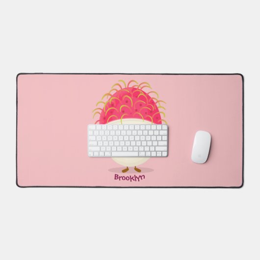 Illustration mignon du ramboutan rose (Clavier et souris)
