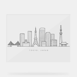 Illustration minimaliste de la skyline de Tokyo