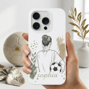 Illustration minimaliste d'une joueuse de football