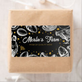 Illustration moderne des oeufs frais - Étiquette d (En situation)