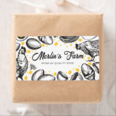 Illustration moderne des oeufs frais - Étiquette d (En situation)