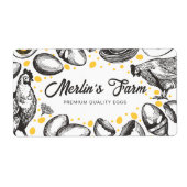 Illustration moderne des oeufs frais - Étiquette d (Devant)