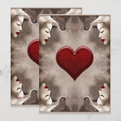 Illustration moderne, élégante, carte Queen of Hea (Devant / Derrière)