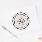 Illustration noire Boulangerie Sticker Cercle (Enveloppe)