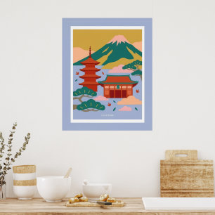 Illustration nordico-japonaise –JAPON Affiche