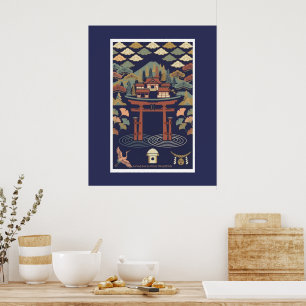 Illustration nordico-japonaise – JAPON Affiche