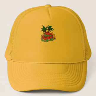 Illustration of a car with flowers and insects. trucker pet