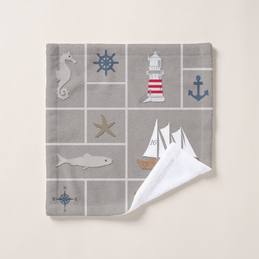 Illustration orientée nautique (Gant de toilette)