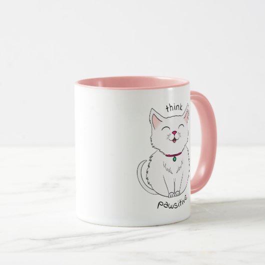 Illustration Pawsitive Cat Mug de café (Devant droit)