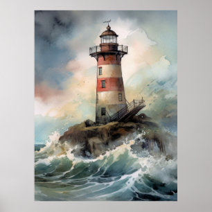 Illustration phare Imprimer ou poster