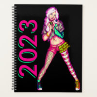 Illustration Popstar de l'Ado Cute Girly Neon