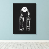  ILLUSTRATION Pruners Monogram B Canvas Afdruk (Insitu (Houten vloer))