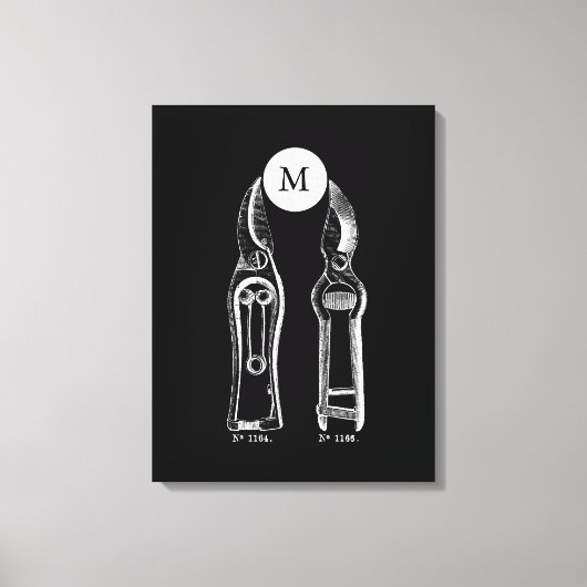  ILLUSTRATION Pruners Monogram B Canvas Afdruk (Voorkant)