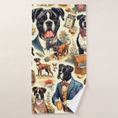 Illustration Retro Boxer Dog (Serviette de bain)
