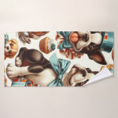 Illustration Retro Cute Boston Terrier (Serviette de bain)