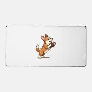 Illustration Rétro de Chien de Football Corgi Spor
