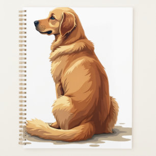 Illustration Rétro de Golden Retriever Vue Arrière