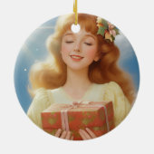 Illustration rétro de Noël Keramisch Ornament (Achterkant)