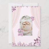 Illustration rose violet Faire-part de mariage flo (Dos)