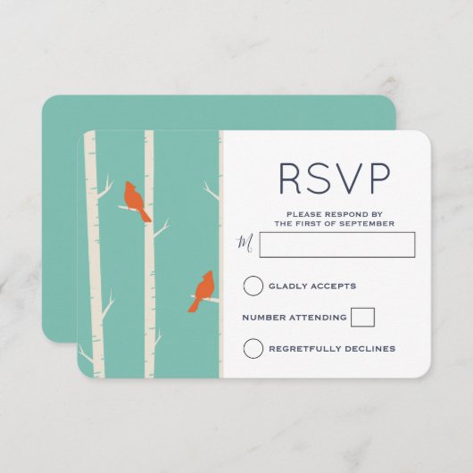 Illustration RSVP sur les oiseaux oranges dans l'a (Devant / Derrière)