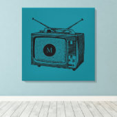  Illustration Televisor Monogram Canvas Afdruk (Insitu (Houten vloer))