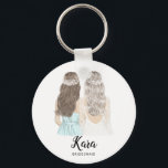 Illustration, tu seras mon porte-clés de demoisell<br><div class="desc">Will You Be My Bridesmaid Proposition Clavier Clavier Simple et classique avec une mariée et demoiselle d'honneur. Customisez le nom et le rôle à votre préférence.</div>