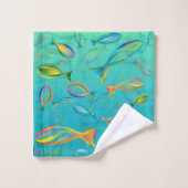 Illustration Turquoise de poissons tropicaux sous- (Gant de toilette)