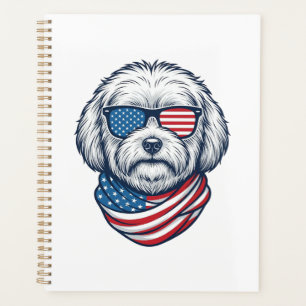 Illustration vectorielle de chien duveteux patriot